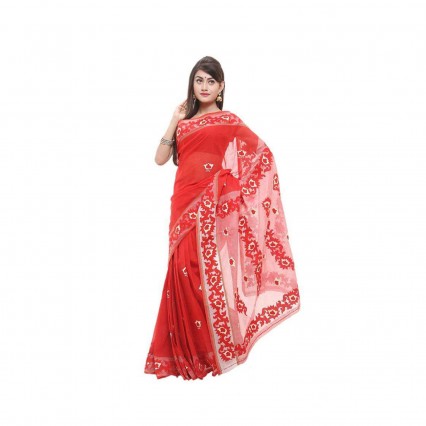 Ethnic Tangail Cotton mixed handloom Sharee with gorgeous embroidery